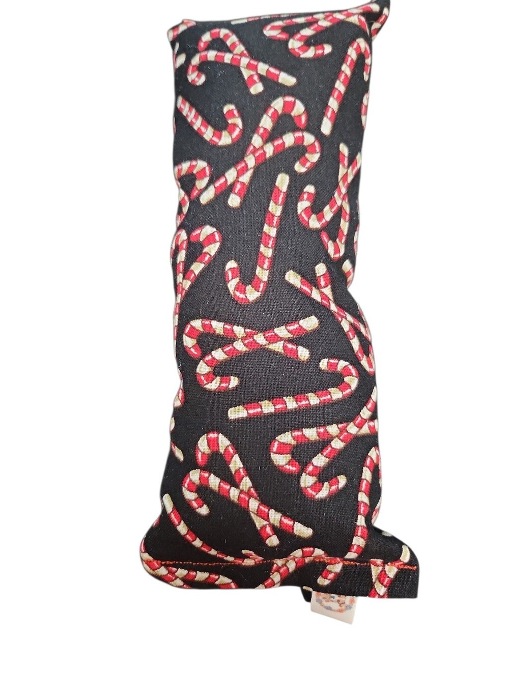 Hand Sewn Christmas Candy Cane Black Catnip Cat Kicker Toy
